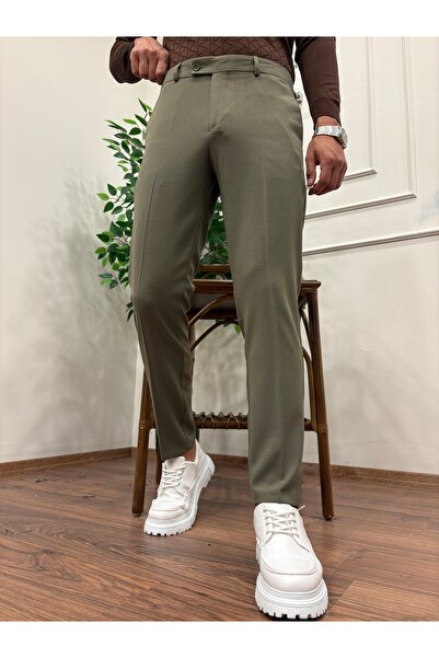 BARMEN STORE DİL DETAYLI KUMAŞ PANTOLON