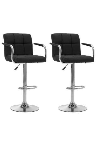 vidaxl Bar Stools 2 pcs Black Fabric