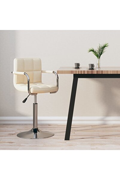 vidaxl كرسي بار من قماش كريمي