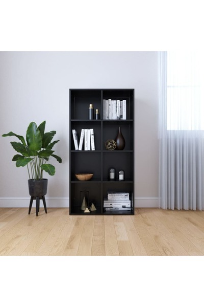 vidaxl Book Cabinet/Sideboard Black 66x30x130 cm Engineered Wood