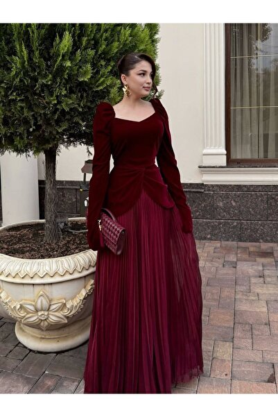 SKY dresses burgundy wool dress