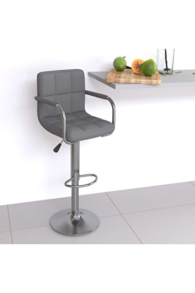 vidaxl Bar Stool Grey Faux Leather