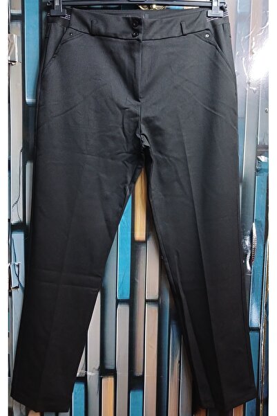 VİPP BÜYÜK BEDEN KADIN KIŞLIK 50 BEDEN SİYAH KUMAŞ PANTOLON