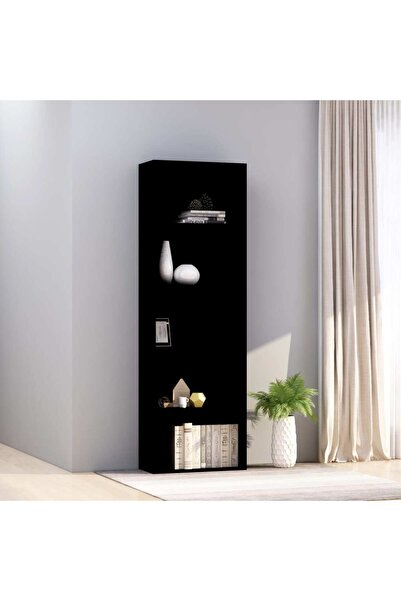 vidaxl 5-Tier Book Cabinet Black 60x30x189 cm Engineered Wood