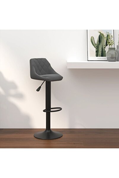 vidaxl Bar Stool Dark Grey Velvet
