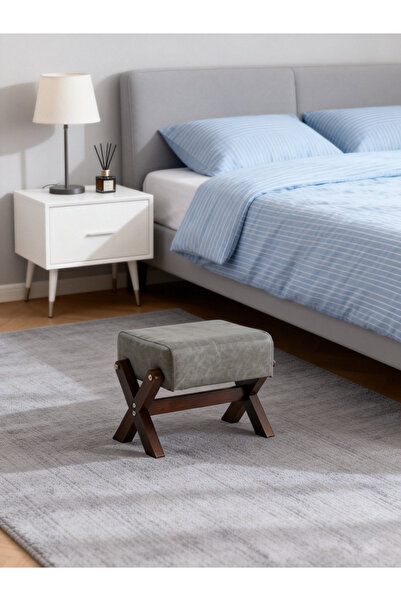 lifeeasy Dark Walnut Solid Wood Stool, Multi-Purpose Bench for Living Room an...