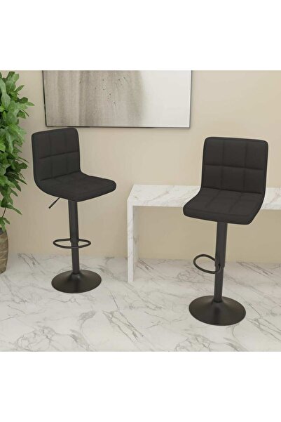 vidaxl كرسيان بار من القماش الأسود