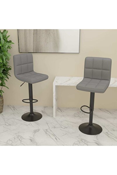 vidaxl Bar Stools 2 pcs Light Grey Fabric