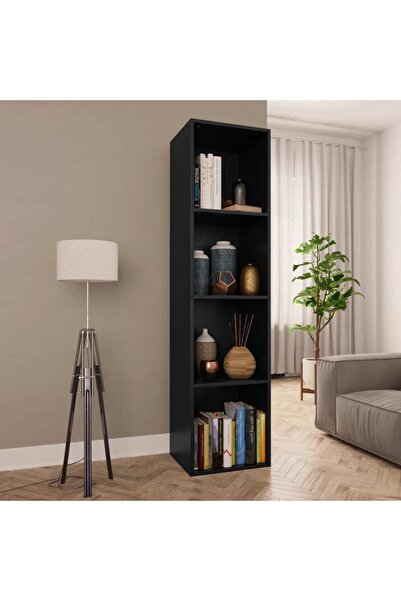 vidaxl Book Cabinet/TV Cabinet Black 36x30x143 cm Engineered Wood