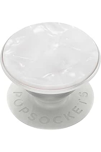 Popsockets حامل ومقبض قابل للتمديد للهواتف والأجهزة اللوحية - أبيض لؤلؤي