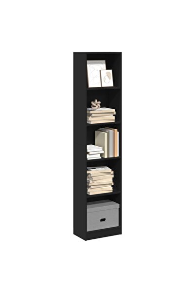 vidaxl Bookcase Black 40x24x176 cm Engineered Wood