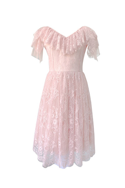 ambar studio rochie midi din dantelă