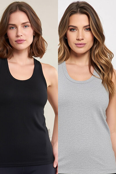 Gawzera 2-Pack Berrak 2007 Thick Strap Rambo Women's Tank Top with Cross Deta...