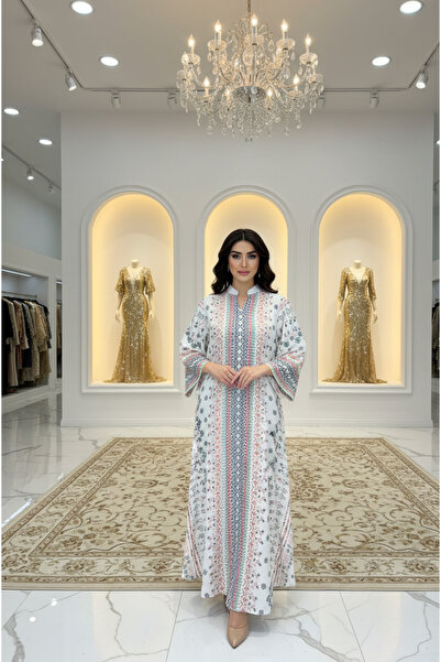 MQ Women's jalabiya, one-piece design, embellished with pearls and crystals