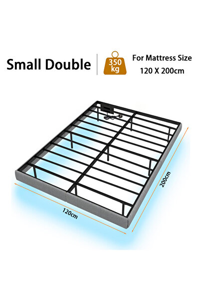 Yanara إطار سرير عائم مزود بإضاءة LED ومحطة شحن، منصة معدنية من الكتان الرماد...