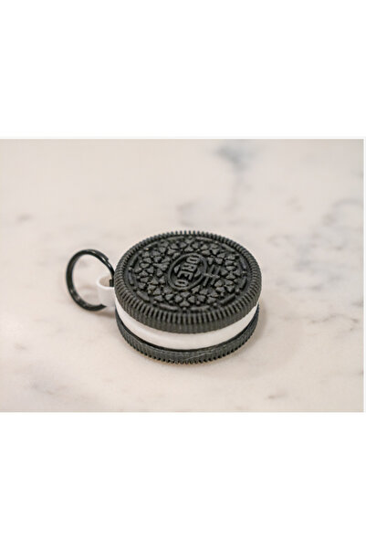 AtölyeMatris Oreo Shaped Airtag Holder Keychain 5 Cm. 3D Printing Pla Plastic...