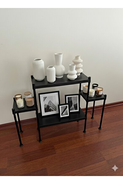 Lider Tunç TUNİVA NİVA Çok Amaçlı 4 Bölmeli Raf Ünitesi: Modern Basamaklı Kit...