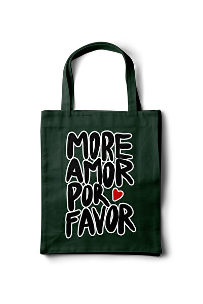 INKD Artistic Gabardine Cloth Bag – Typography More Amor Por Favor Lettering ...