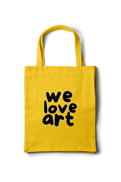 INKD Artistic Cloth Bag - We Love Art Motto Text Design - 35X40
