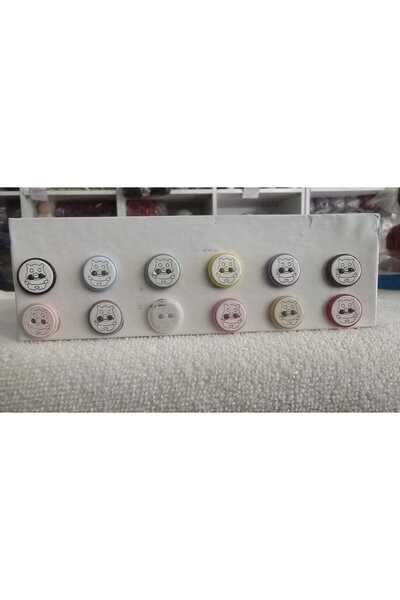 shop 60 Adet Ayıcık Motifli Karışık Renkli Çocuk Düğme Seti - 1.5 cm
