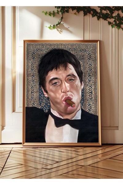 Huca İran Halısı & Tony Montana - Persian Scarface - Vintage Poster - Tablo Ö...