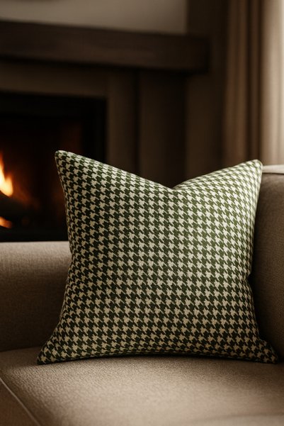 Uğur Home Ev Tekstili Modern Crow's Feet Design Throw Pillow Cover |   43X43 cm - Juniper