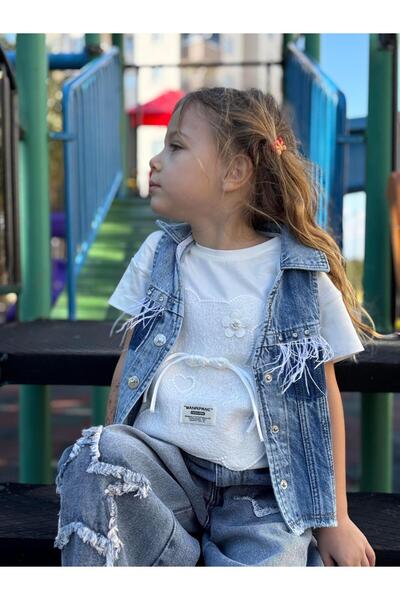 Escabel Kız Çocuk Jean Yelek