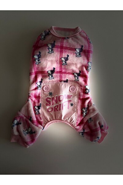 PEANUTS Lisanslı Snoopy Pembe Köpek Tulumu - Yumuşak Polar