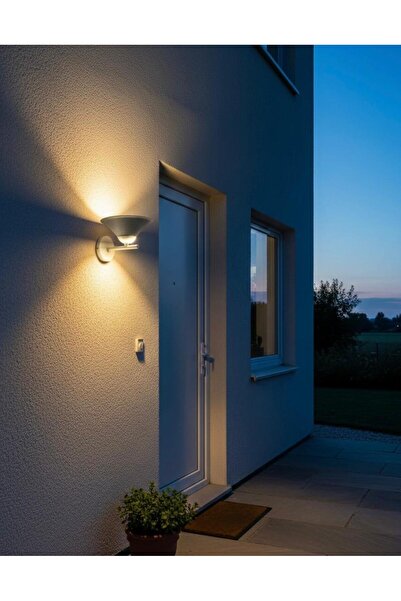 BİAVİZE شمعدان حائط من الكروم الأبيض مع قبعة يابانية رمادية