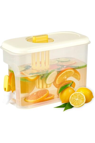 Arabest 4L Drink Dispenser, Refrigerator Water Container with Spigot, Cold Be...