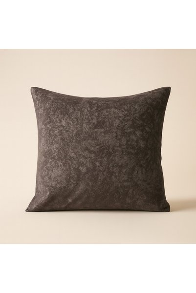 Uğur Home Ev Tekstili 43X43 Velvet Throw Pillow Cover – Luxurious Design with Silver Detailing - Auburn Silver