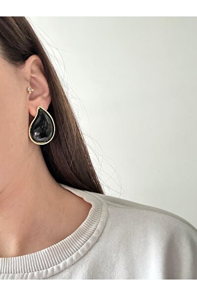 Charmist Steel Black Drop Earrings