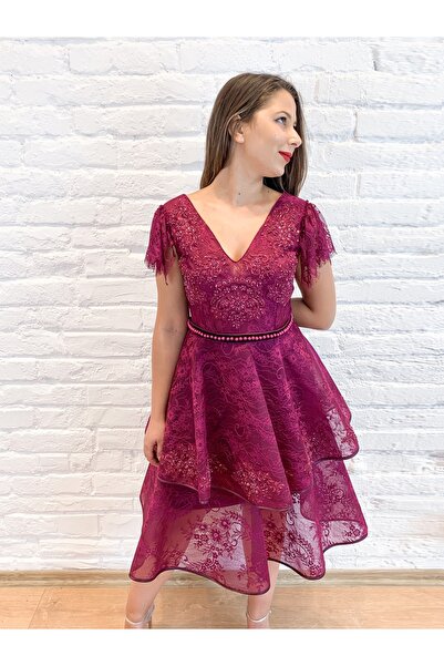 ambar studio Rochie de seară midi din dantelă Marlene