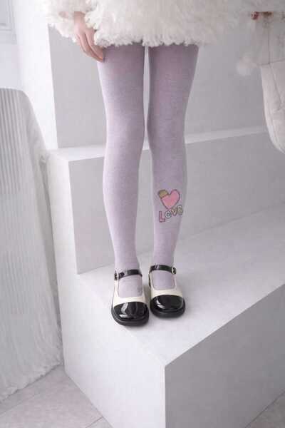gigigiyim Love Detaylı Termal Kız Çocuk Külotlu Çorap