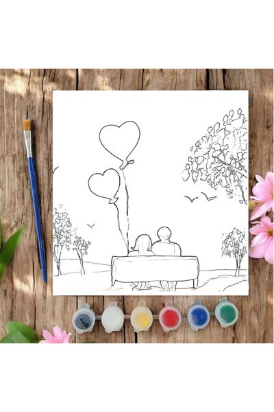 CHVE DESIGN 20x20 Tuval Boyama Seti Etkinlik Sevgililer Günü, Çift Etkinlikle...