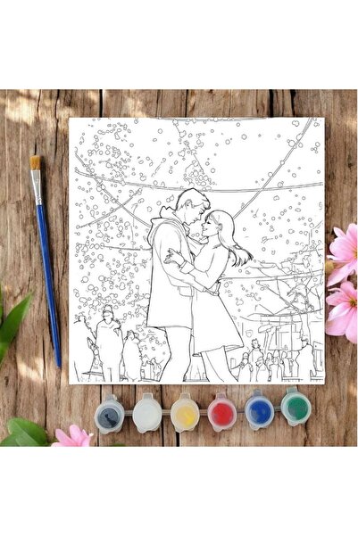 CHVE DESIGN 20x20 Tuval Boyama Seti Etkinlik Sevgililer Günü, Çift Etkinlikle...