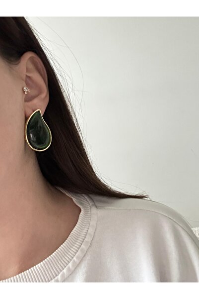 Charmist أقراط من الفولاذ باللون الأخضر