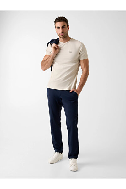 Guess Κοντό μανίκι Crew Neck New Technical Flexible Ανδρικό μπλουζάκι κρέμα M...