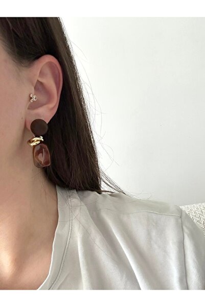 Charmist Çelik kahve luly küpe