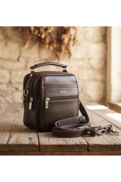 PASSTELL Men's Hand and Shoulder Bag 100% Genuine Leather with Cover and Long...