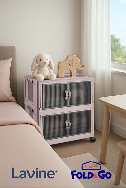 moontime alaçatı Çok Amaçlı Katlanabilir Portatif Organizer, Pudra, Tekerlekl...