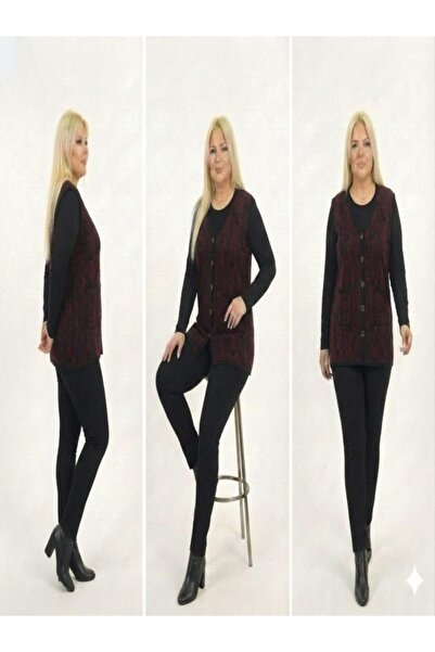 onno style women Patterned Classic Knitted Buttoned Vest