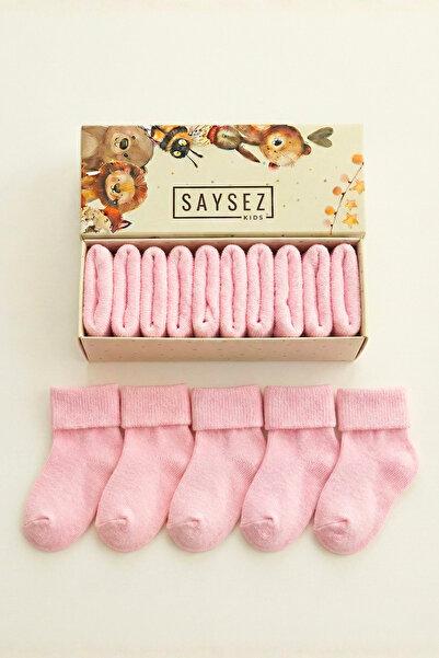 SAYSEZ جوارب للأطفال حديثي الولادة من القطن العضوي للجنسين مكونة من 5 قطع