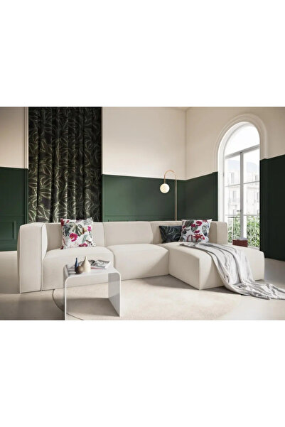 Palma homez روبال | كنبة زاوية حرف L مخمل وخشب سويدي - أرندا - 280x200x80x85 سم