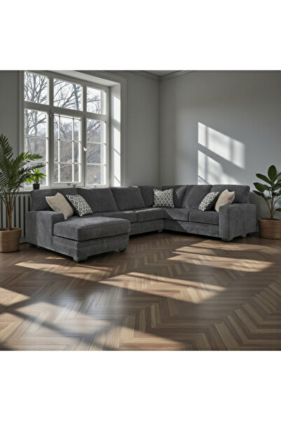 homejoyz | Chanel U-Shape Sofa – Dark Gray – 343×269×85 cm