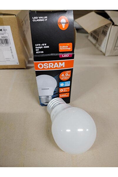 Osram مصباح LED كلاسيكي من نوع P غير لامع، 4.9 واط، قاعدة لولبية E27 - ضوء ال...