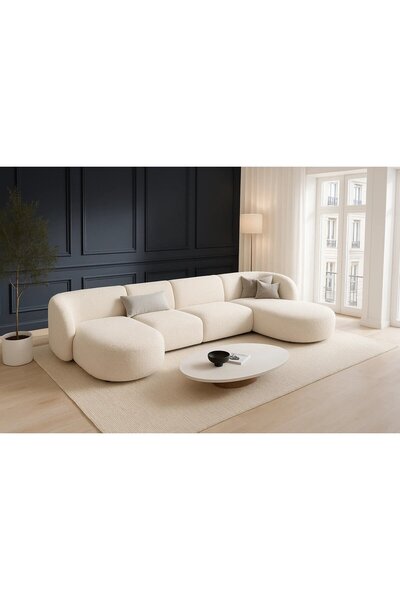 Palma homez | Cozy Cloud Bouclé Sofa 350×170×170 cm - Off-White