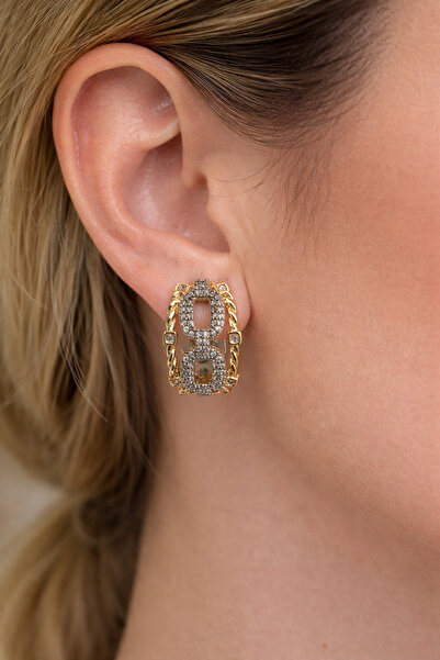 charmove ile kendinizi şımartın أقراط Xuping Rose Gold البيضاوية المزخرفة بال...