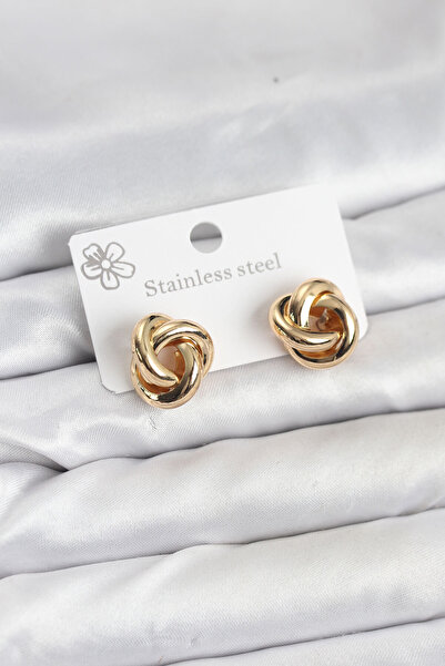 Skygo 316L Steel Gold Color Spiral Model Women's Earrings - Tj-Bkp11576