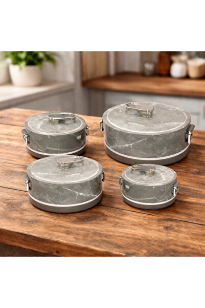 Generic Stylish marble design food container – 4-piece set
